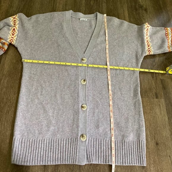 Smartwool Cozy Lodge Boyfriend Cardigan in Purple Eclipse Heather - Picture 5 of 5